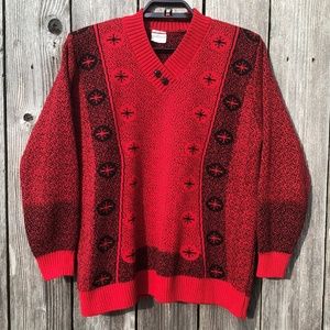 Vintage Atomic Snowflake Sweater V-Neck Unisex